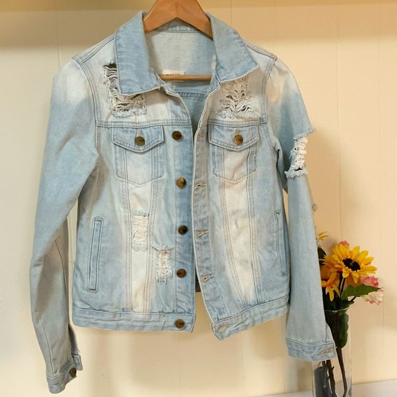 Mono B Jackets & Blazers - Mono B Distressed Womens  Jeans Jacket Size S